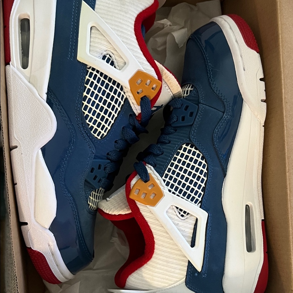 Jordan 4 Retro “Playroom”Blue and Red Sneakers